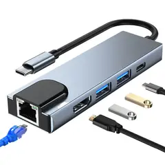 GENERICO - Adaptador Hub 5 En 1 Usb-c Para Mac Y Pc Con Hdmi 4k
