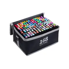 GENERICO - Marcadores X 168 Colores Doble Punta Dibujos Base De Alcohol