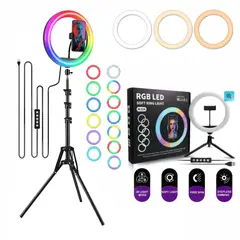 GENERICO - Aro De Luz Rgb 33cm Profesional Con Trípode Y 2mts Extensión