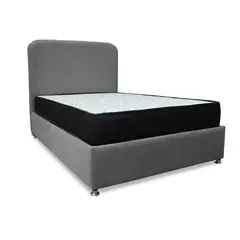 GENERICO - Combo Basecama y Colchón Comfort 140 Doble Gris más Espaldar