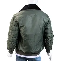 ALMA DE AVIADOR - Chaqueta Bomber Cuello Ovejo Hombre Verde Militar