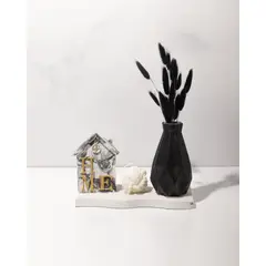 DECORACIONES ALE Y GABI - Centro de Mesa Jarrón Tridy Black 5 Piezas decorativas