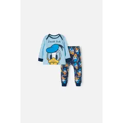 DISNEY - Pijama Pato Donald con pantalón largo azul para bebé niño
