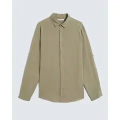SEVEN SEVEN - Camisa Para Hombre Manga Larga Sin Bolsillo Cuello Casual M Color Verde Marca #45012154