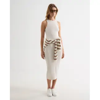 SEVEN SEVEN - Vestido Largo Tejido Para Mujer Marfil