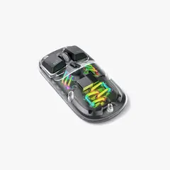 GENERICO - Mouse Rgb Jertech Inalambrico Transparente Wb-112 Negro