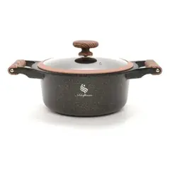 SCHAFFHAUSEN - Batería Ollas Granito 8 Pzs Antiadherente Negro