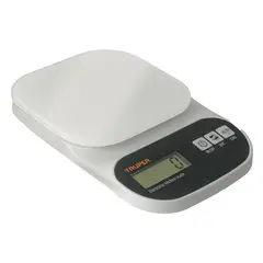 TRUPER - Báscula Balanza Digital Plato De Vidrio 5 Kg Lcd Tara