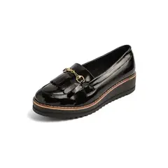 SEVENTEEN - MOCASIN NEGRO CHAROL CON HERRAJE BRIELLEE