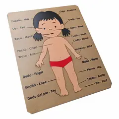 MAFEGO - Encajable Cuerpo Humano Niña Bilingüe Didácticos
