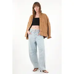 TENNIS - Jean Horseshoe con doble pretina y cut out para mujer