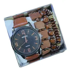 VANIDADES COLLECTIONS - Reloj Para Hombre Marrón Kit Reloj Hombre Pulseras