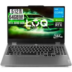 LENOVO - PORTATIL LOQ 15IAX9 INTEL CORE I5 12450HX SSD 512GB RAM 64GB RTX 3050 6GB