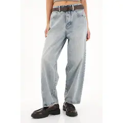 TENNIS - Jean Horseshoe de tiro bajo azul para mujer