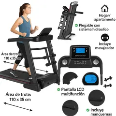GENERICO - Caminadora Electrica Plegable con Masajeador-Motor 2.5 HP-Pantalla LCD