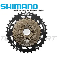 SHIMANO - Pacha Bicicleta Tz500 7v 14-34 Piñon Rosca