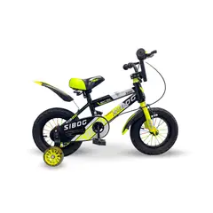 GENERICO - Bicicleta Infantil Rin 12 Amarilla con Rueda de Aprendizaje-Liviana y Segura