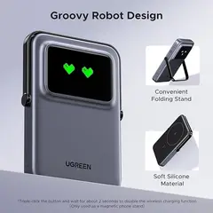 UGREEN - Cargador Inalámbrico 5000mah Con Soporte Y Display
