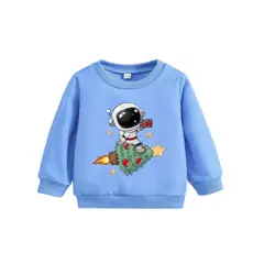 100 - Sueter Infantil Azul Claro con Astronauta