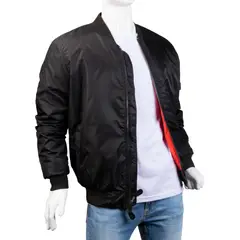 ALMA DE AVIADOR - Chaqueta Super Nylon Cuello Lana Hombre Negro