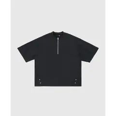 VANN - Camiseta Para Hombre En Algodón Halfzip T-shirt Negro