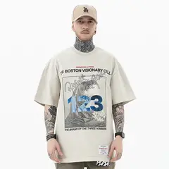 VANN - Camiseta para Hombre En Algodón Boston T-shirt Crudo