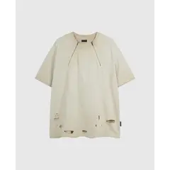 VANN - Camiseta para Hombre En Algodón Raw T-shirt Crudo