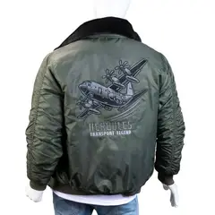 ALMA DE AVIADOR - Chaqueta Nylon Cuello Ovejo Hércules Verde