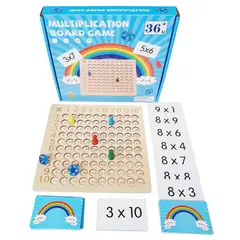 GENERICO - Tablas Multiplicar Aprende Matematicas Madera + Tarjetas