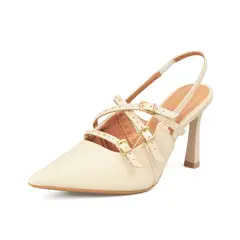 VIZZANO - TACON ALTO PELICA CREMA DORADO