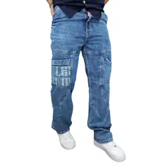 RAMBED - Jean Oversize Urbano Denim Azul Vintage