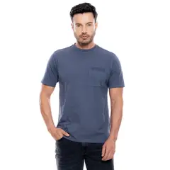 COLOR BLUE - Camiseta Maga Corta Con Bolsillo