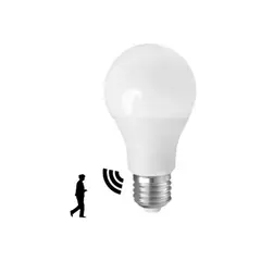 LEXMANA - BOMBILLO A60 LED CON SENSOR 9W LUZ BLANCA 6500K