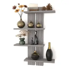 GENERICO - Repisa Flotante T- 01 Madera 54x12 Cm Soporte 3kg