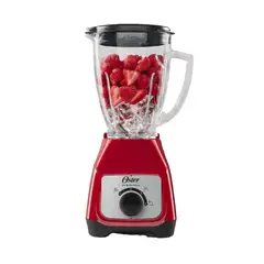 OSTER - Licuadora 2 Velocidades Kaliman Vaso De Vidrio 800W Color Rojo