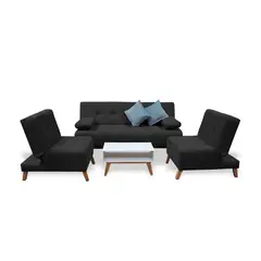 GENERICO - Sala Clic Clac Egli 3 Posiciones Reclinable Negro + Cojines