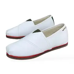 XIAN SHOES - Alpargata yute hombre blanco elastico verde 25