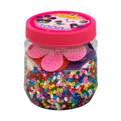 HAMA - Kit Beads Midi Bote de 4000 Unid + Placas Rosado