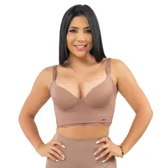 FAJATE - Brasier en encaje con realce de busto y soporte en la base