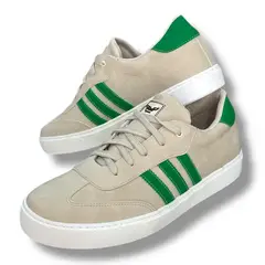 XIAN SHOES - Mocasin hombre cordones beige lineas verde limon 25