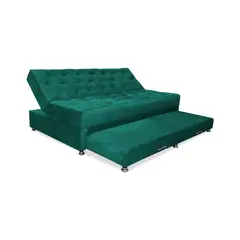 GENERICO - Sofacama Aston Nido Tarima 3 Posiciones Verde + Cojines