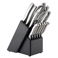 ZHOPI CO - Juego De Cuchillos De Cocina 15 Piezas Con Base De Madera