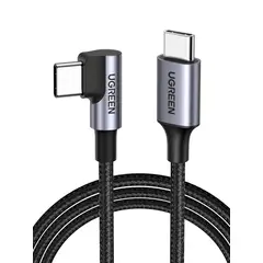 UGREEN - Cable Usb C 60w Angulo 90 Nylon 2m Carga Rapida