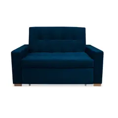 GENERICO - Sofacama Atalanta Multifuncional Carrito Azul Petróleo + Cojines