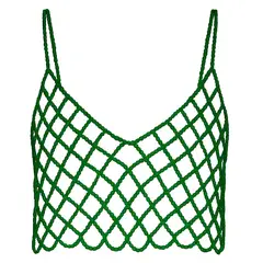 AUTORA BY MEIF RUBIO - Top Verde con cristales brillantes- Bodychain para festivales