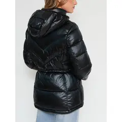 CALVIN KLEIN - Rompeviento negro plegable con capota