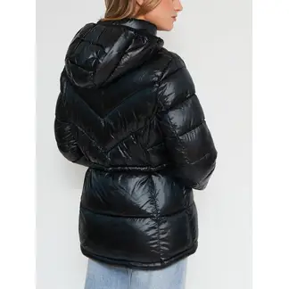 CALVIN KLEIN - Rompeviento negro plegable con capota