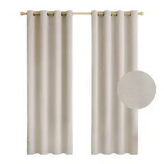 GENERICO - Cortina Blackout 100% Anti Luz – Set de 2 Paños Beige.