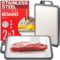 GENERICO - Tabla De Picar Alimentos Grande Acero Inoxidable Con Afilador