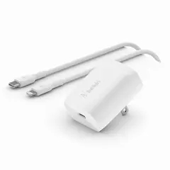 BELKIN - Cargador de Pared 20W USB-C + Cable USB-C a Lightning 1m Blanco